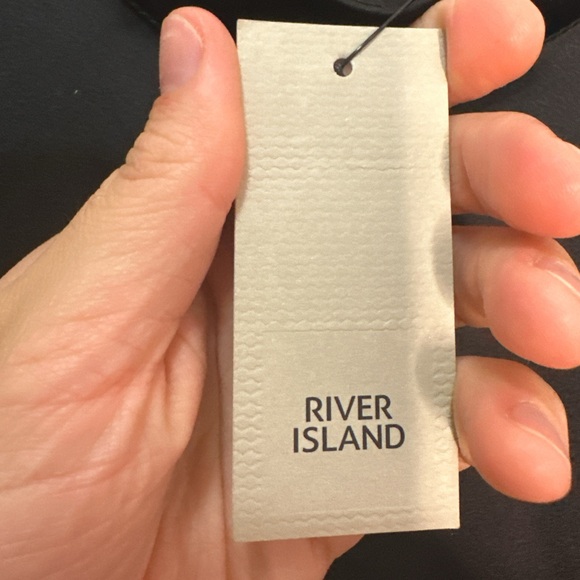 River Island Satin Highneck Split Midi Dress - Picture 8 of 8